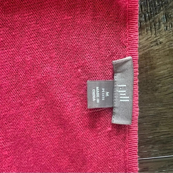 J.Jill Waterfall Pink Linen Blend Cardigan Lightweight Size Medium - Picture 7 of 8